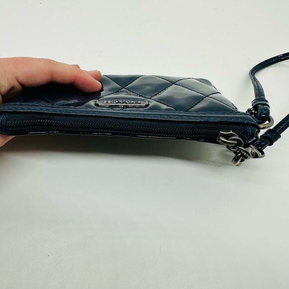Coach Women's Dark Blue Poppy Patent Leather Coin Wristlet Purse - Picture 6 of 11